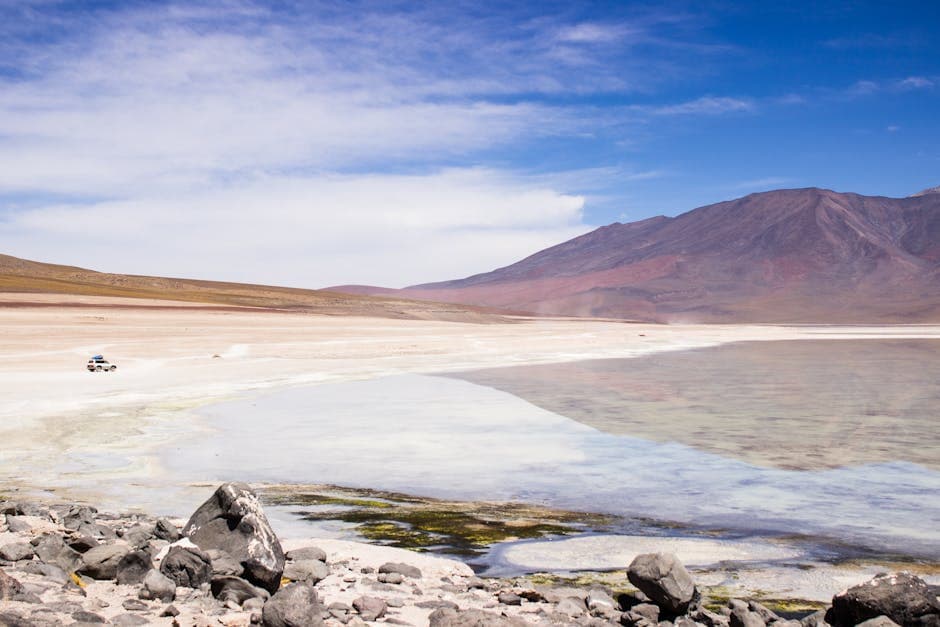 Breathtaking desert landscape with mountains and clear skies in Bolivia's Altiplano region